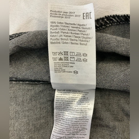 ONLY & SONS Men's Medium Soft Faded Black Denim 100% Cotton Shirt Slim Fit - Picture 11 of 11